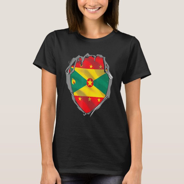 T-shirt Grenade découpée en forme de cœur avec le drapeau  (Devant)