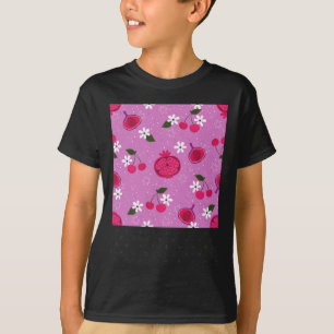 T-shirt Grenade Fleurie Cerise Fleur de Pommier Violet Bât