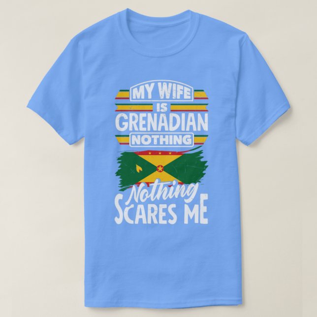 T-shirt Grenade Grenade Grenade Drapeau Grenadien Ma Femme (Design devant)
