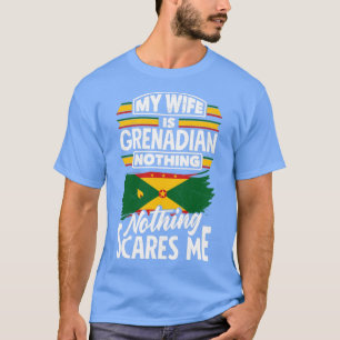 T-shirt Grenade Grenade Grenade Drapeau Grenadien Ma Femme