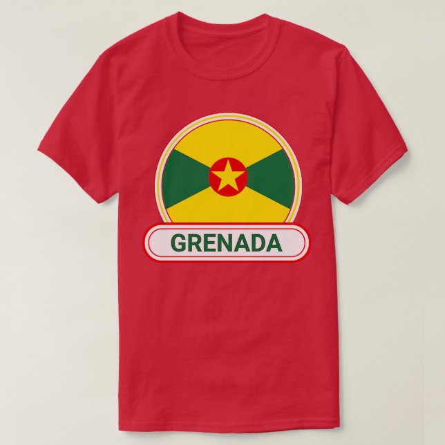 T-shirt Grenade Pays Badge Grenade Drapeau Grenade (Design devant)