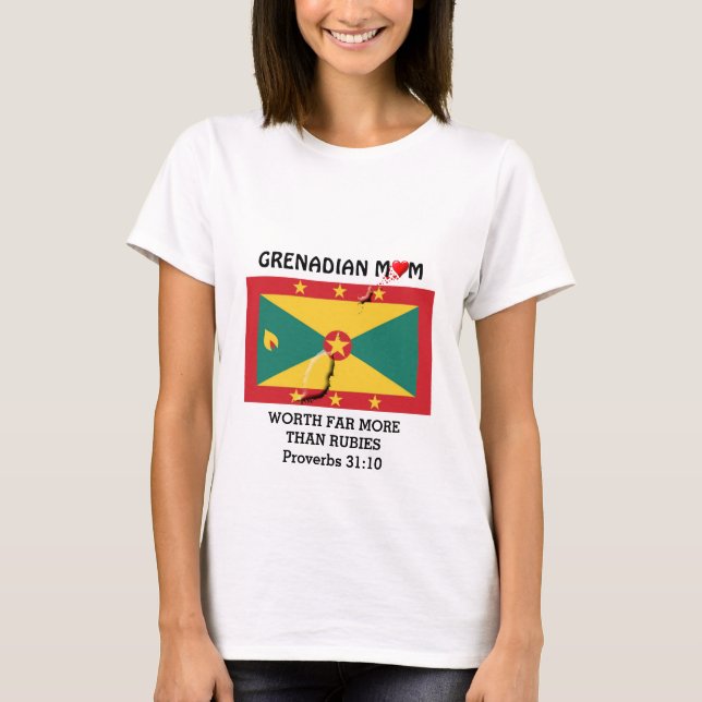 T-shirt GRENADIAN MOM vaut plus que Rubies PROVERBS 31 (Devant)