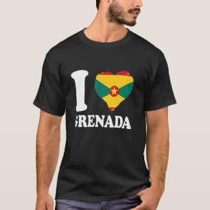 T-shirt Grenadien Pride Grenadien Roots I Love Grenada Fla