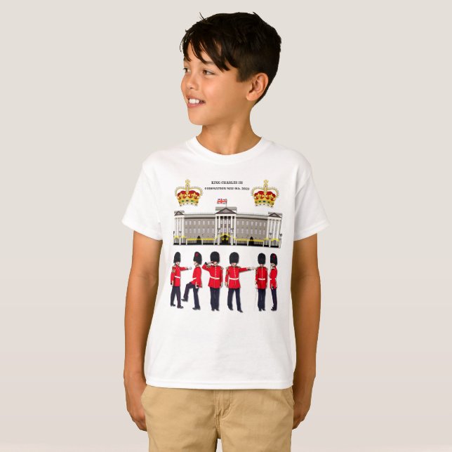 T-shirt Grenadier Guards sur Parade Coronation Kids T-shir (Devant entier)