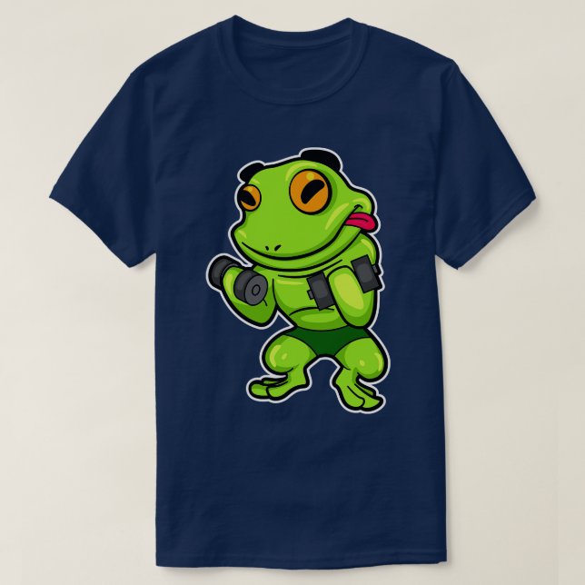 T-shirt Grenouille à Biceps formation avec Dumbbells 1 (Design devant)