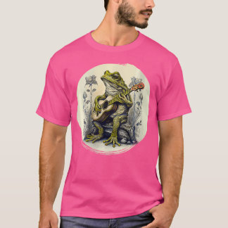 T-shirt Grenouille à cottage pour femmes avec guitare acou