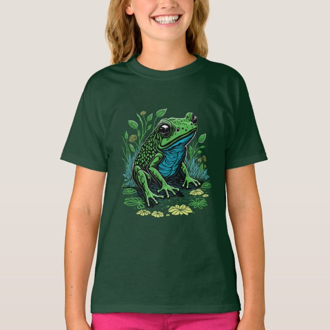 T-shirt Grenouille à étang détaillée (Devant)