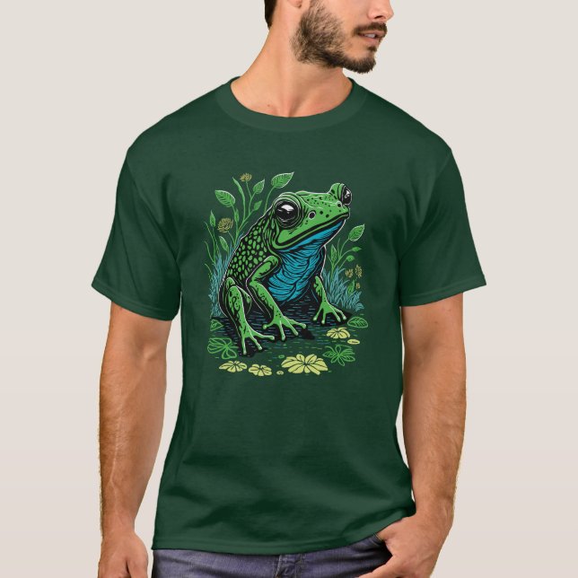 T-shirt Grenouille à étang détaillée (Devant)