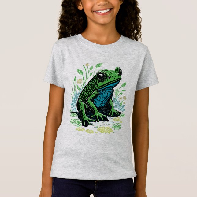 T-Shirt Grenouille à étang détaillée (Devant)