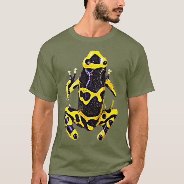 T-shirt Grenouille à flèches de poison jaune Designs Poiso (Devant)