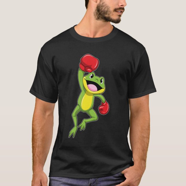 T-shirt Grenouille à la boîte avec gants de boxe (Devant)
