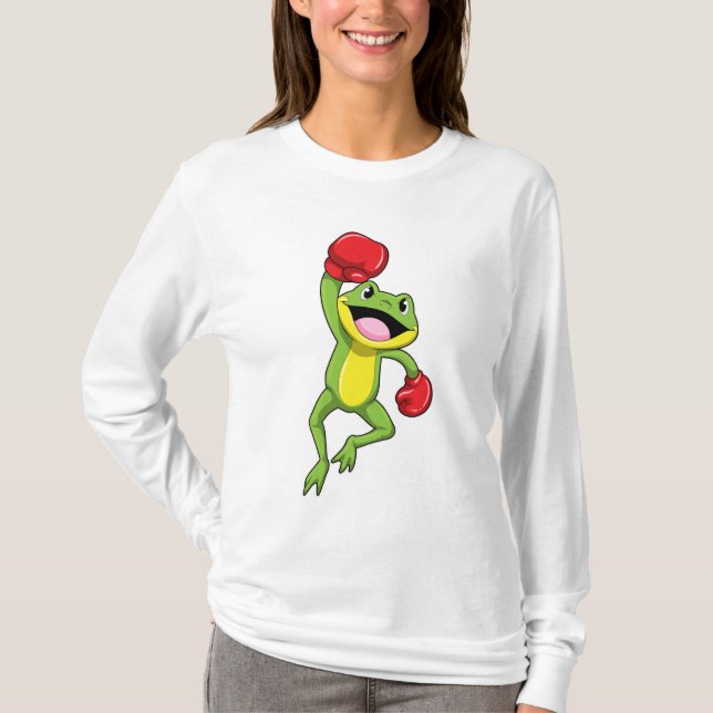 T-shirt Grenouille à la boîte avec gants de boxe (Devant)