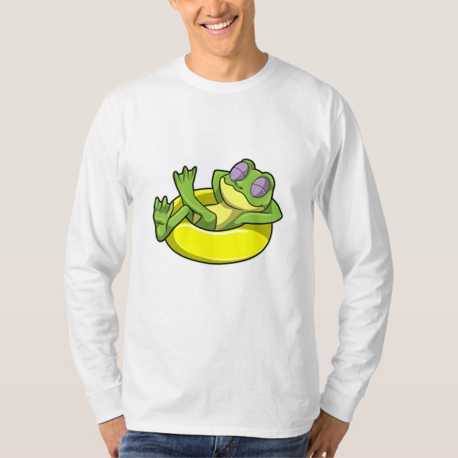 T-shirt Grenouille à la natation avec anneau de natation (Devant)