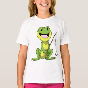 T-shirt Grenouille à la pêche avec canne à pêche