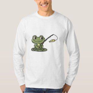 T-shirt Grenouille à la pêche avec canne à pêche