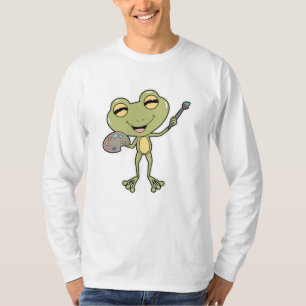 T-shirt Grenouille à la peinture avec pinceau et peinture