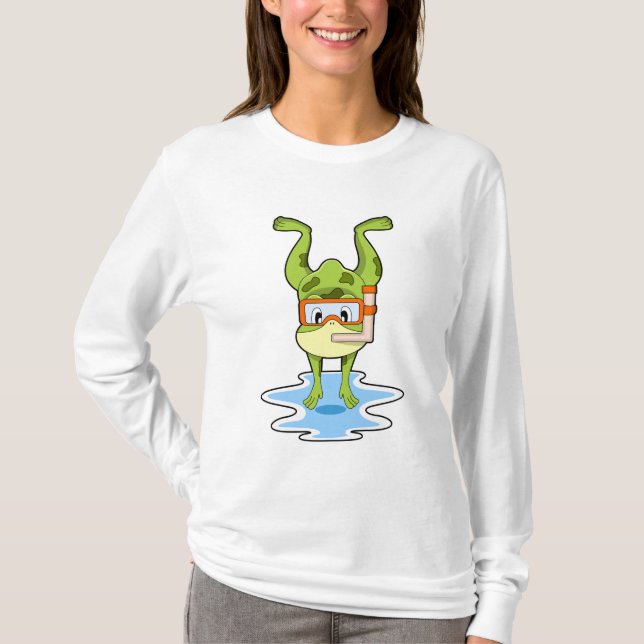 T-shirt Grenouille à la plongée avec tuba (Devant)