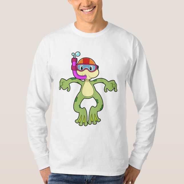 T-shirt Grenouille à la plongée avec tuba (Devant)