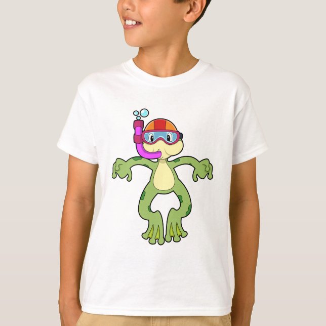 T-shirt Grenouille à la plongée avec tuba (Devant)