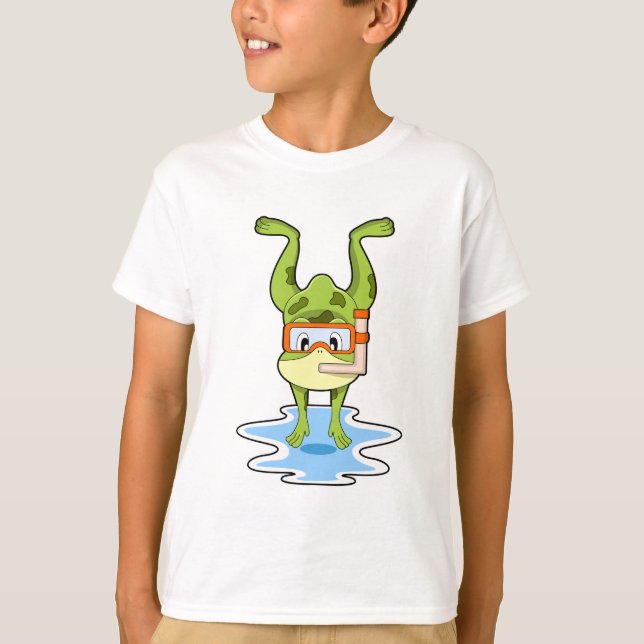 T-shirt Grenouille à la plongée avec tuba (Devant)