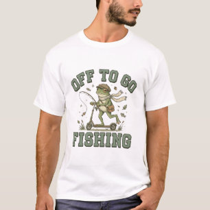 T-shirt Grenouille à scooter pour aller pêcher, drôle et v