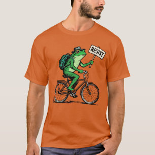 T-shirt Grenouille à vélo Résiste Grenouille de Portland V