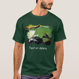 T-shirt Grenouille admirant la nature de nénuphar foncé pe