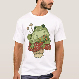 T-shirt Grenouille adorable assise sur un champignon