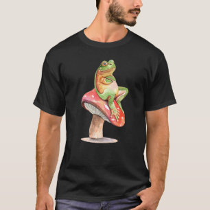 T-shirt Grenouille Assis Sur Champignons Amusants Cute Fro
