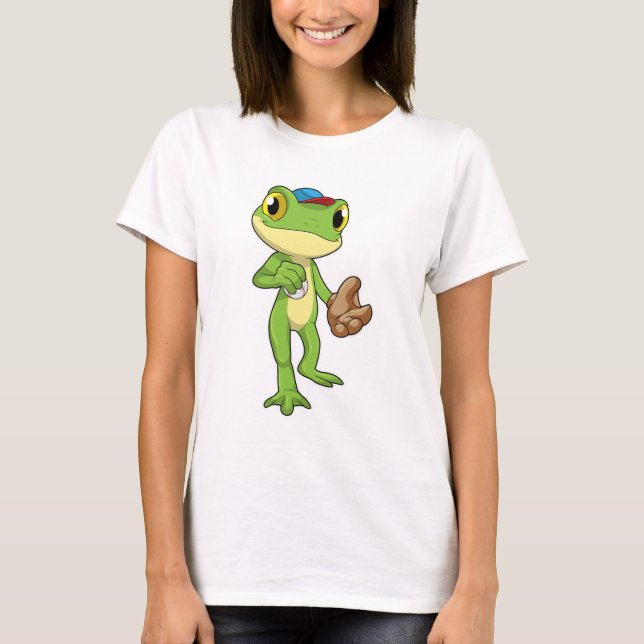 T-shirt Grenouille au baseball avec gant de baseball (Devant)