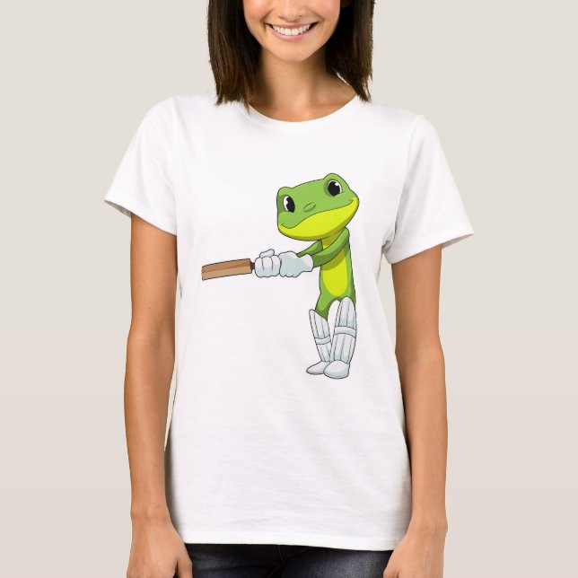 T-shirt Grenouille au cricket avec chauve-souris de cricke (Devant)