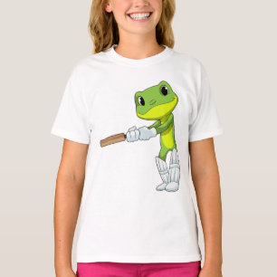 T-shirt Grenouille au cricket avec chauve-souris de cricke