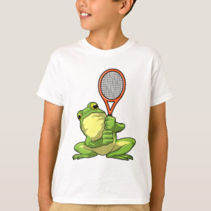T-shirt Grenouille au tennis avec raquette de tennis