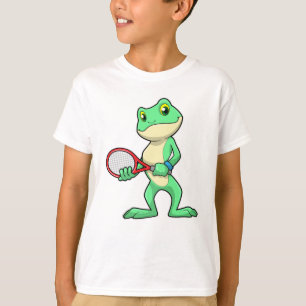 T-shirt Grenouille au tennis avec raquette de tennis