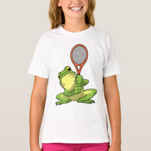T-shirt Grenouille au tennis avec raquette de tennis