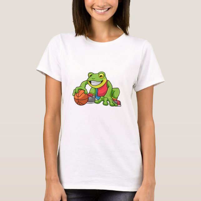 T-shirt Grenouille aux sports avec basket-ball (Devant)