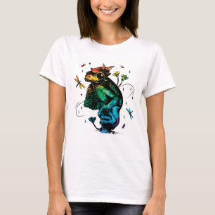 T-shirt Grenouille avec champignon Cottagecore Style main 
