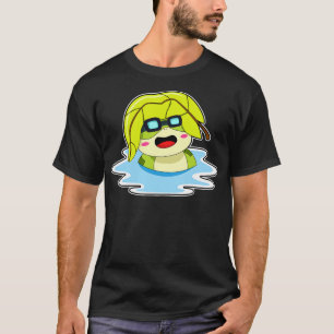 T-shirt Grenouille avec feuille à la natation