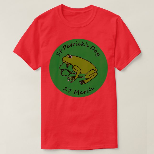 T-shirt Grenouille avec Jour de la Saint Patrick Shamrock (Design devant)