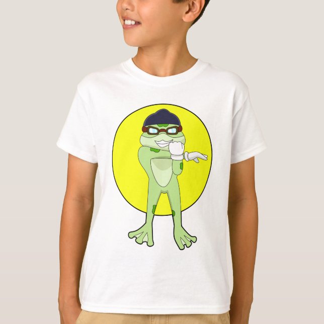 T-shirt Grenouille avec lunettes de natation (Devant)