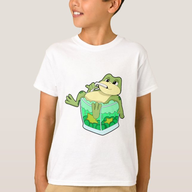 T-shirt Grenouille avec verre de jus (Devant)
