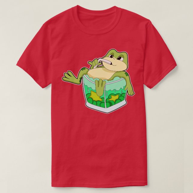 T-shirt Grenouille Avec Verre De Jus (Design devant)