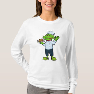 T-shirt Grenouille comme cuisiner avec assiette de service