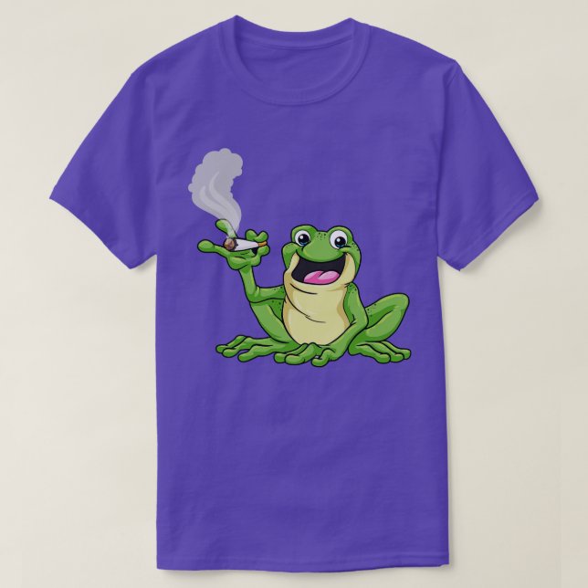 T-shirt Grenouille comme fumeur avec cigarette (Design devant)
