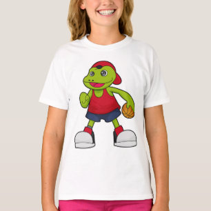 T-shirt Grenouille comme joueur de basket-ball avec basket