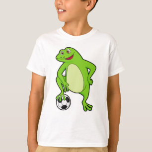 T-shirt Grenouille comme joueur de football avec balle de