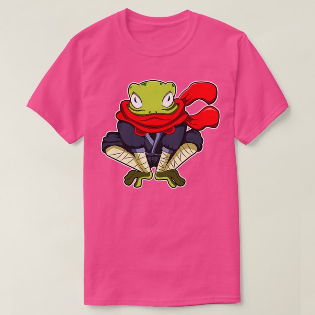T-shirt Grenouille comme Ninja avec Écharpe (Design devant)