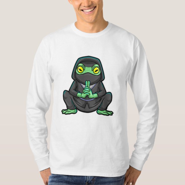 T-shirt Grenouille comme Ninja en noir (Devant)