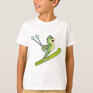 T-shirt Grenouille comme sauteur de ski avec Ski.PNG