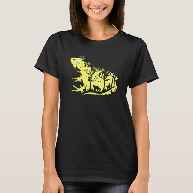 T-shirt Grenouille cool Animaux Forêt Art (Devant)